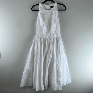 J. Crew White Poplin Spring Modern Boho Midi Dress Size 2